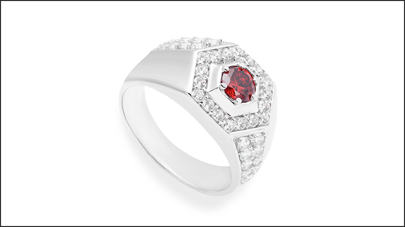 Nhẫn Bạc Nam Đính Đá Mạ Vàng Trắng AVJ.R000357